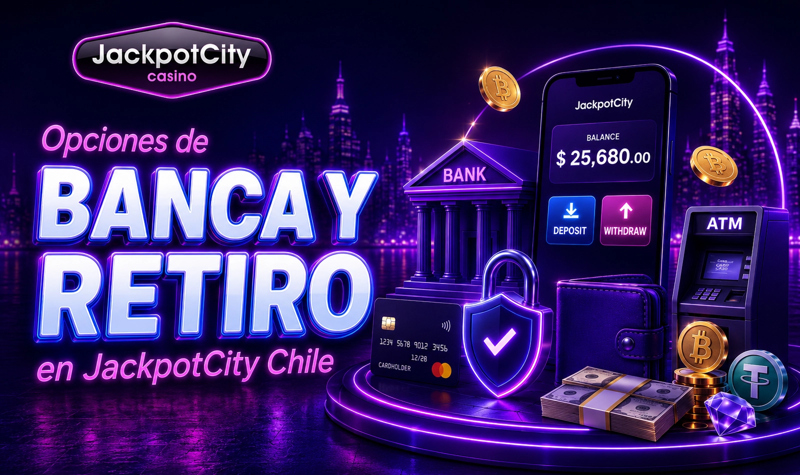 Métodos bancarios y retiros de Jackpot City para usuarios de Chile