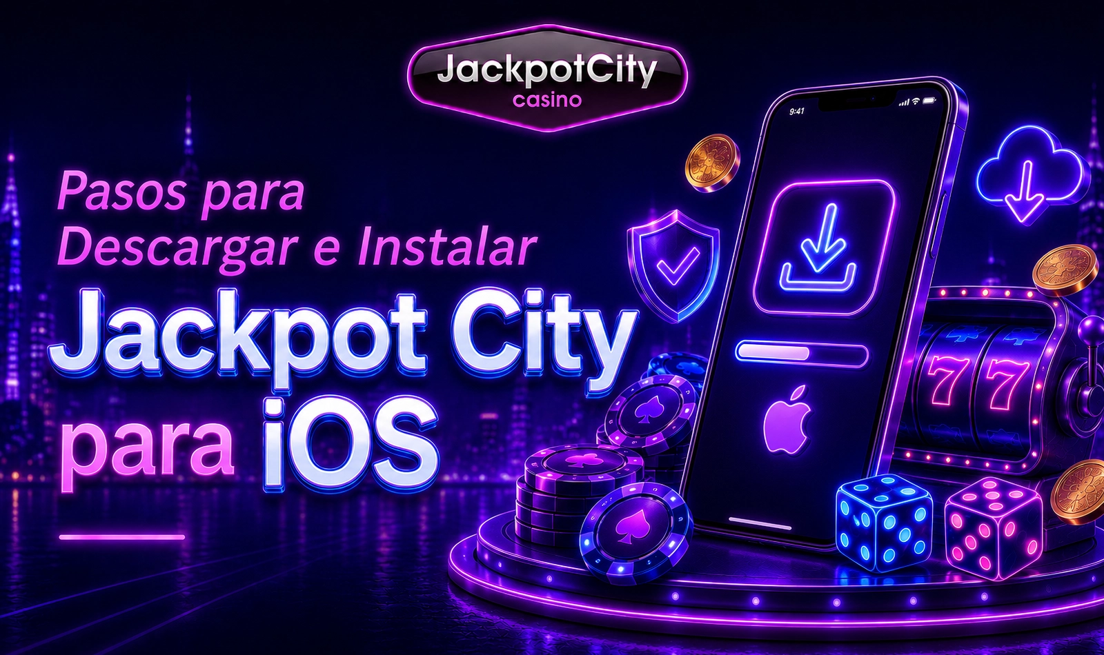 Instalación de Jackpot City para iOS en iPhone y iPad